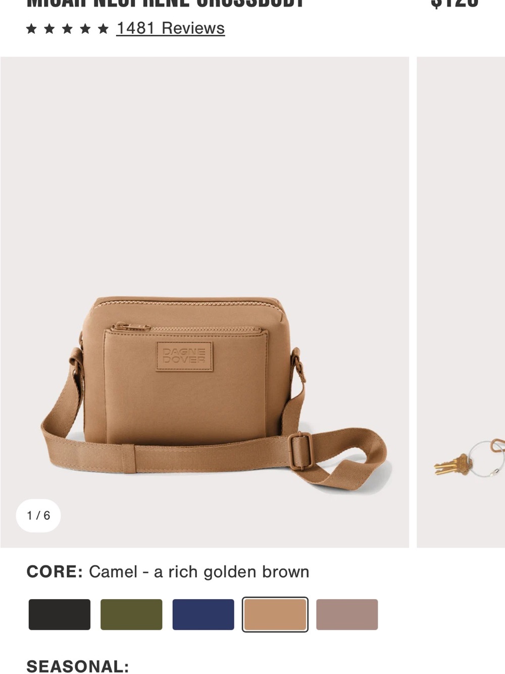 Dagne Dover Camel Neoprene Crossbody